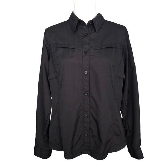 Columbia Tops - Columbia Titanium Active Long Sleeve Black Button Down Shirt Large L